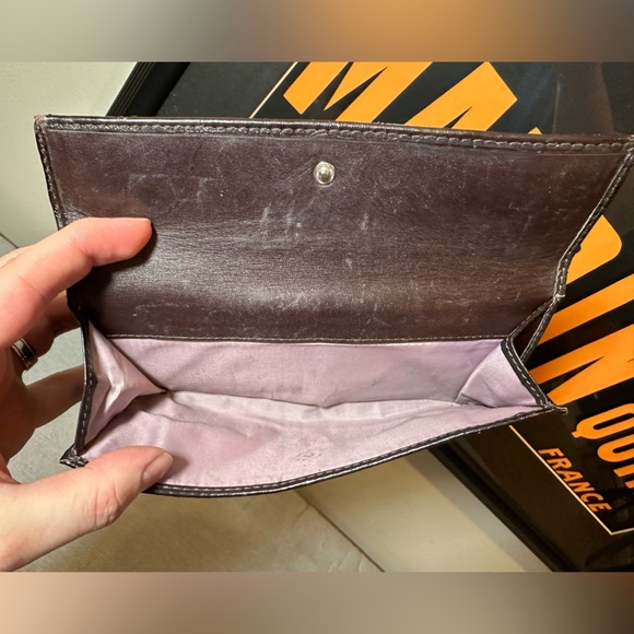 Vintage Coach Signature Logo Canvas & Leather Turnlock Wallet - Picture 7 of 9